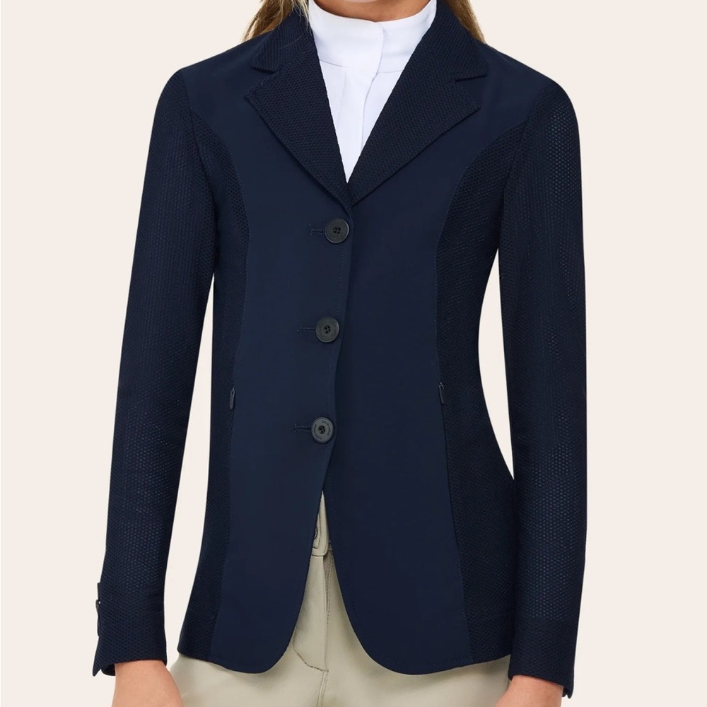 RJ Classics Girl's Mesh Harmony Jr Show Coat - Navy - Size 14 Regular